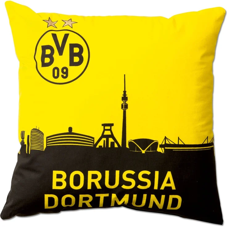 BVB Borussia Dortmund Kissen mit Skyline 40x40cm – Bild 1