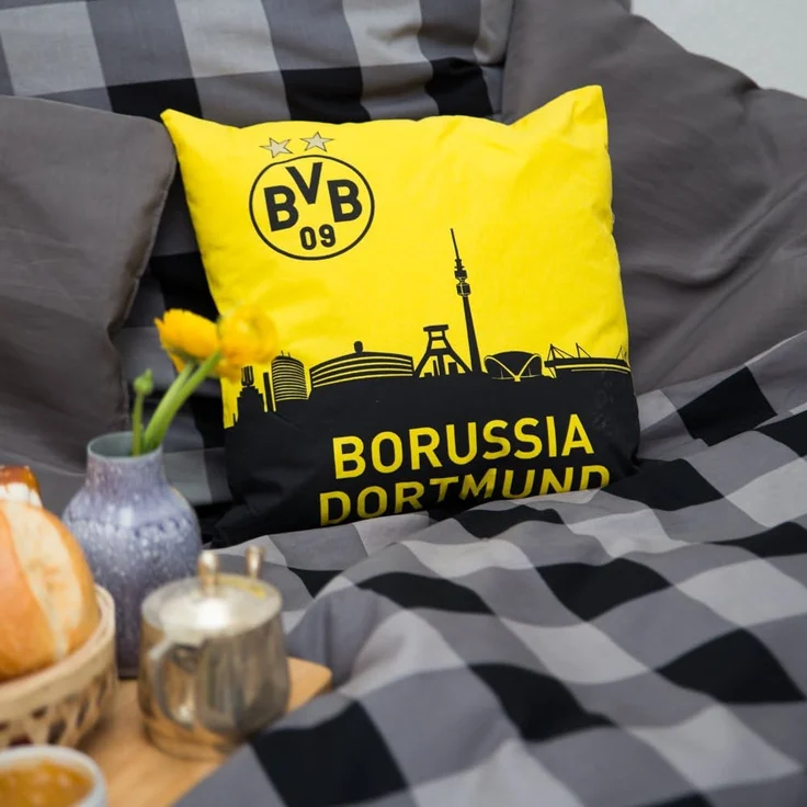 BVB Borussia Dortmund Kissen mit Skyline 40x40cm – Bild 2