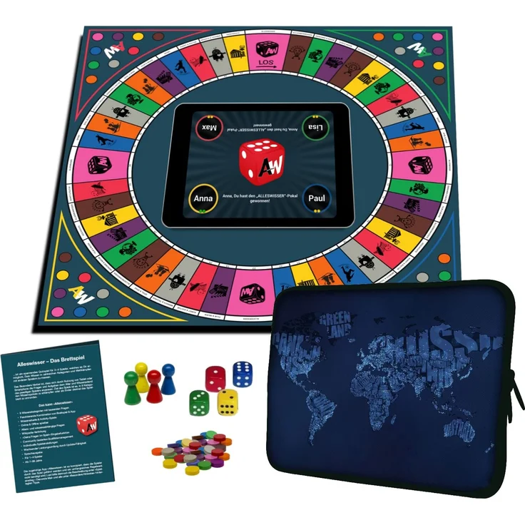 Alleswisser Quiz Brettspiel für Kinder u. Erwachsene ab 7 Jahre | Familienspiel für 2 - 4 Personen mit App Unterstützung | lustiges Party Spiel | Gesellschaftsspiel | Unterhaltungsspiel | Gemeinschaftsspiel – Bild 2
