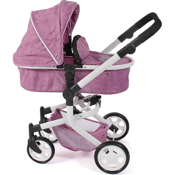 Kombi-Puppenwagen "MIKA" Jeans pink – Bild 2