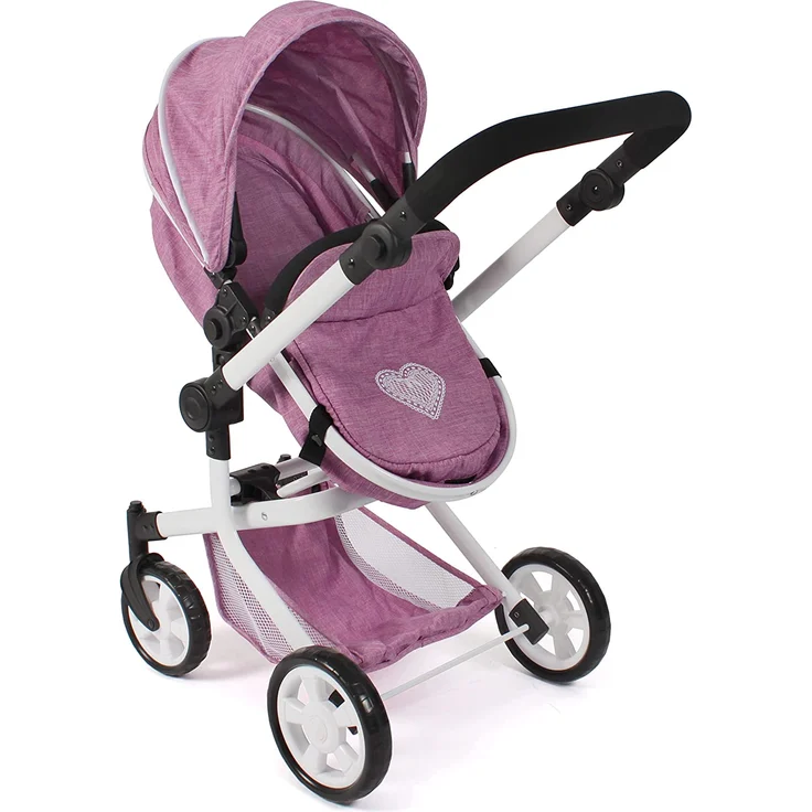 Kombi-Puppenwagen "MIKA" Jeans pink – Bild 3