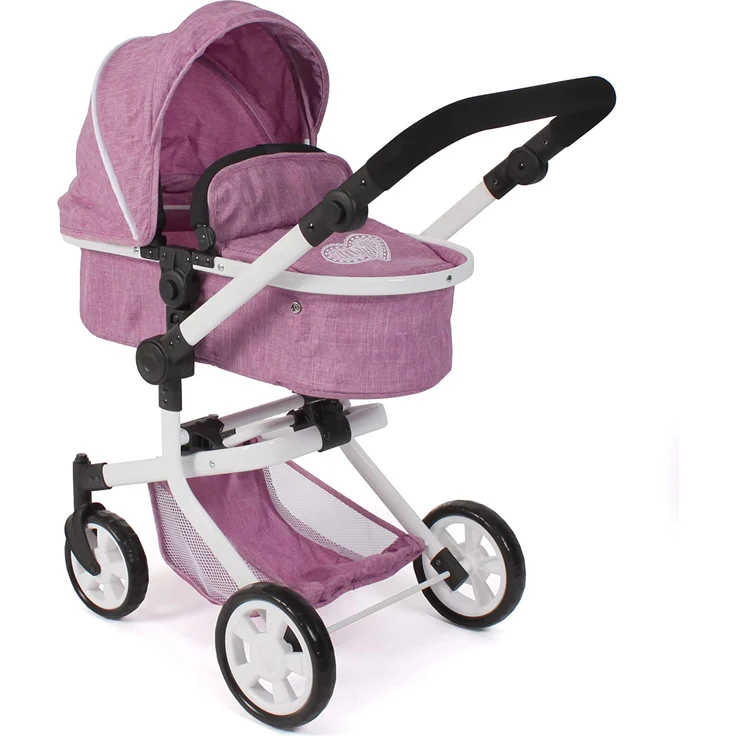 Kombi-Puppenwagen "MIKA" Jeans pink – Bild 1