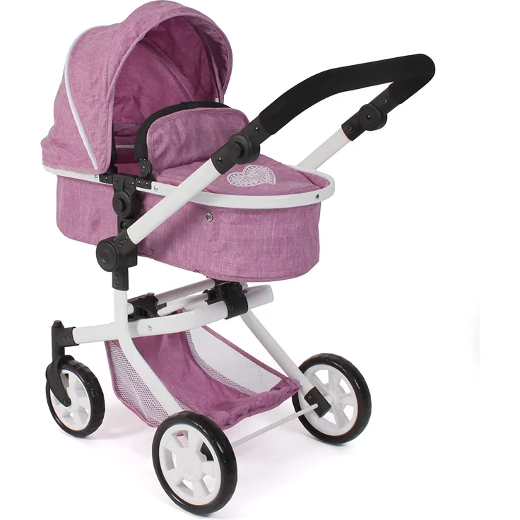 Kombi-Puppenwagen "MIKA" Jeans pink