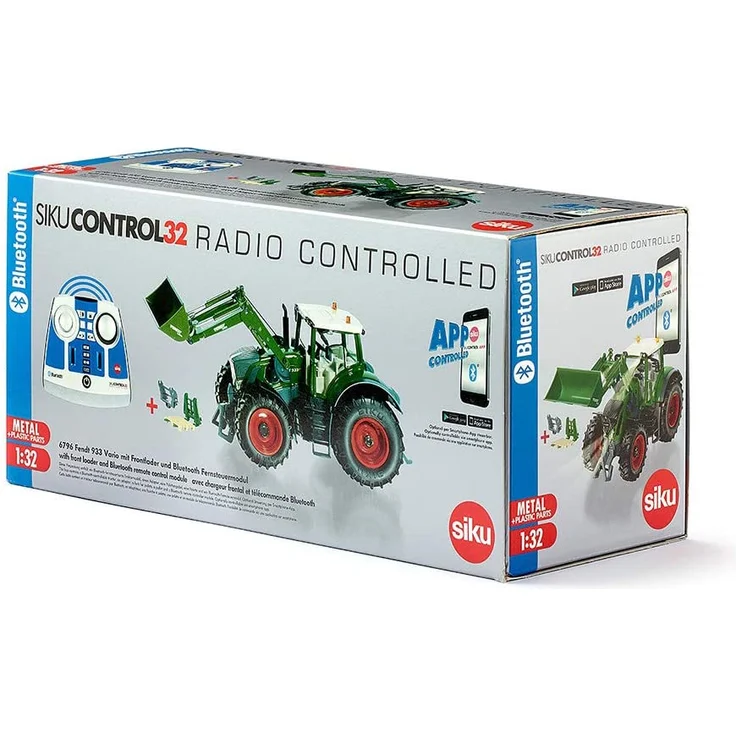 siku 6796, Fendt 933 Vario Traktor mit Frontlader, grün, Metall/Kunststoff, 1:32, Ferngesteuert, Inkl. Bluetooth-Fernsteuerung und Zubehör, Steuerung via App möglich – Bild 7
