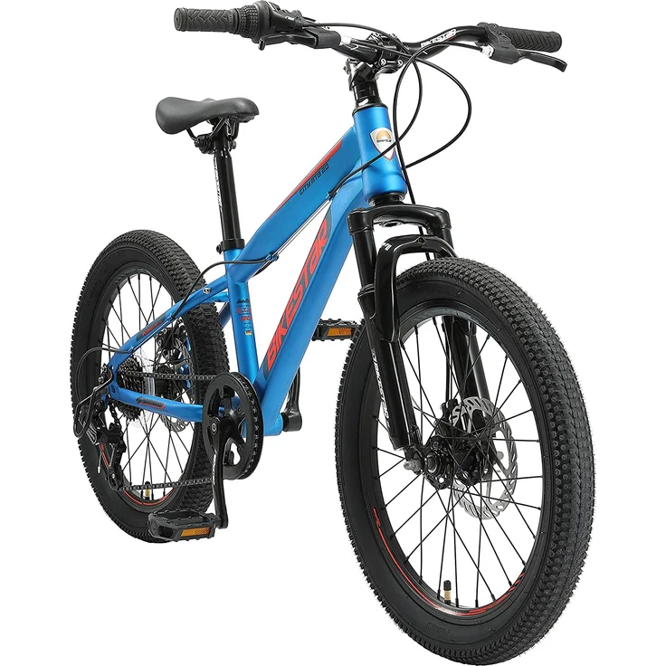 BIKESTAR Kinder Jugend Mountainbike 20 Zoll ab 6 - 7 Jahre | 7 Gang Hardtail MTB Scheibenbremse Federgabel | Blau – Bild 1