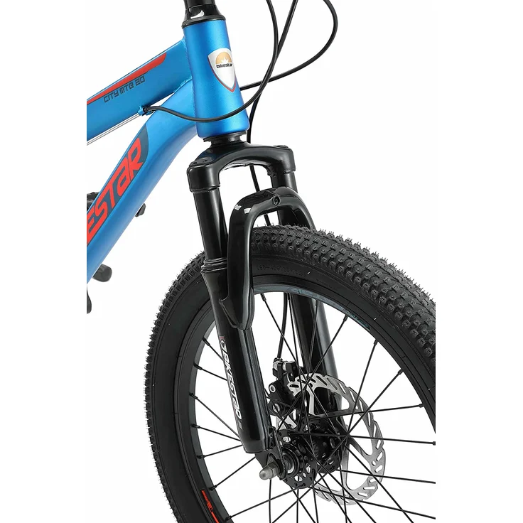 BIKESTAR Kinder Jugend Mountainbike 20 Zoll ab 6 - 7 Jahre | 7 Gang Hardtail MTB Scheibenbremse Federgabel | Blau – Bild 5