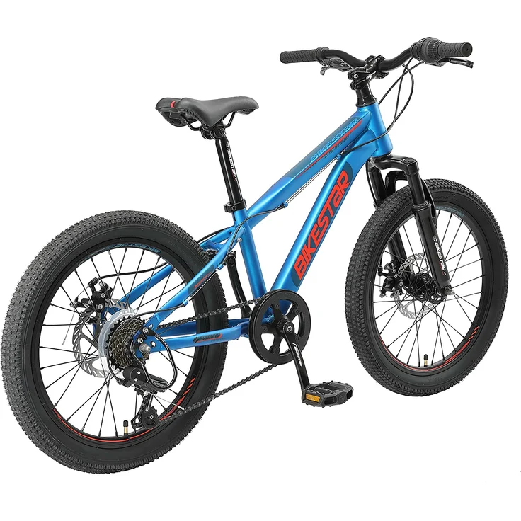 BIKESTAR Kinder Jugend Mountainbike 20 Zoll ab 6 - 7 Jahre | 7 Gang Hardtail MTB Scheibenbremse Federgabel | Blau – Bild 3