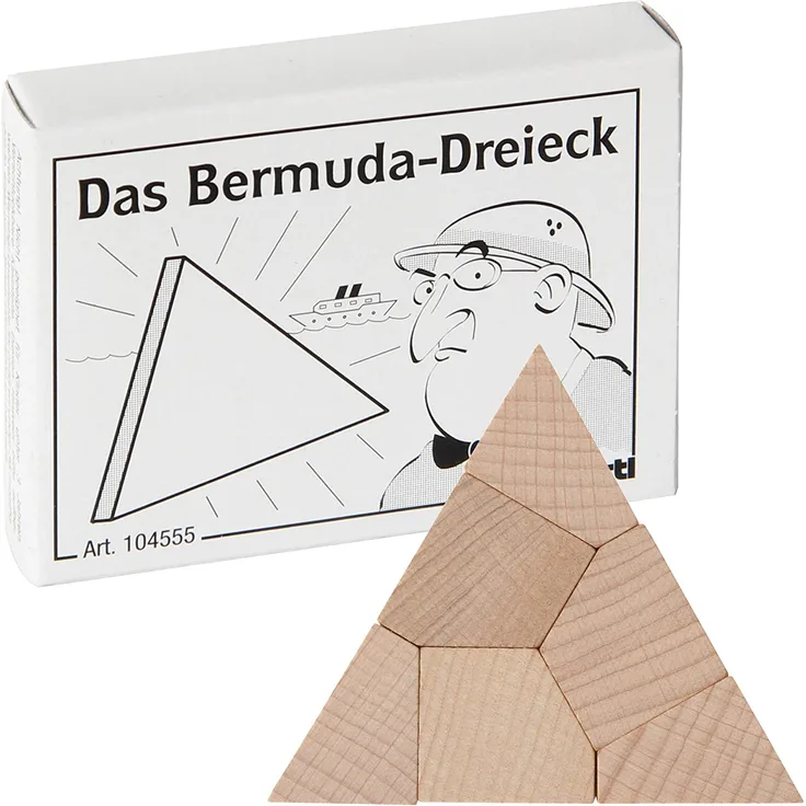 Bartl 104555 Mini-Holz-Puzzle Das Bermuda-Dreieck aus 6 kleinen Holzteilen