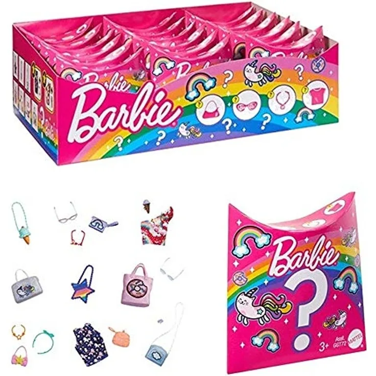 Barbie 4 Facing Fashion - GGT72 - 1pcs Blind Bag - Countain 2 Accessory in Bag - Neu