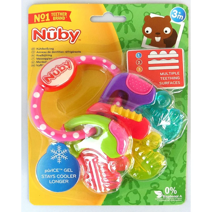 Nûby Beißring für Babys fördert Sehsinn & Motorik, Greifling mit ICE-Gel erreicht auch die Backenzähne, ab 4+ Monate – Bild 6
