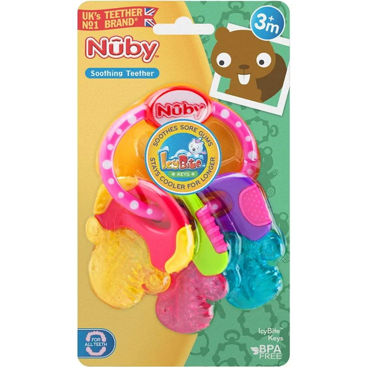 Nûby Beißring für Babys fördert Sehsinn & Motorik, Greifling mit ICE-Gel erreicht auch die Backenzähne, ab 4+ Monate – Bild 7
