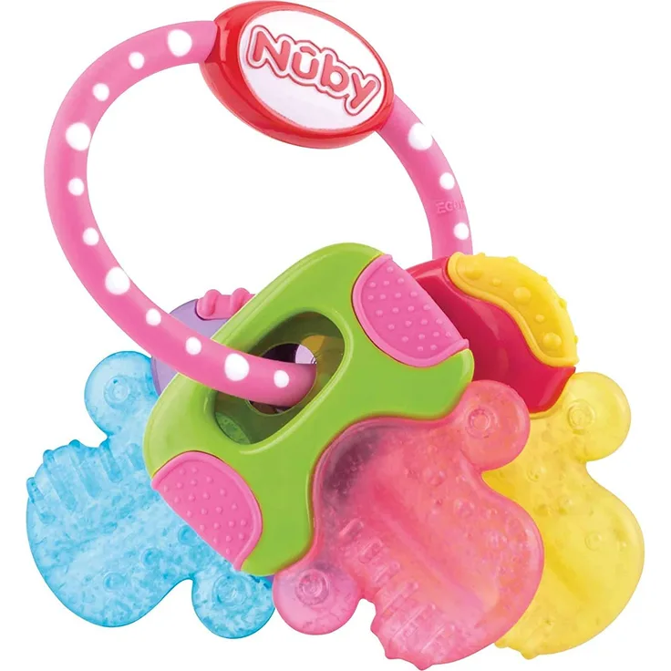 Nûby Beißring für Babys fördert Sehsinn & Motorik, Greifling mit ICE-Gel erreicht auch die Backenzähne, ab 4+ Monate