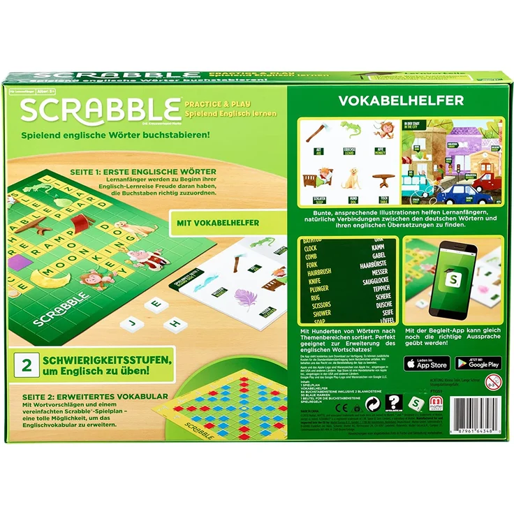 Mattel Spiel Scrabble Practice & Play - Spielend Englisch lernen (D) – Bild 5