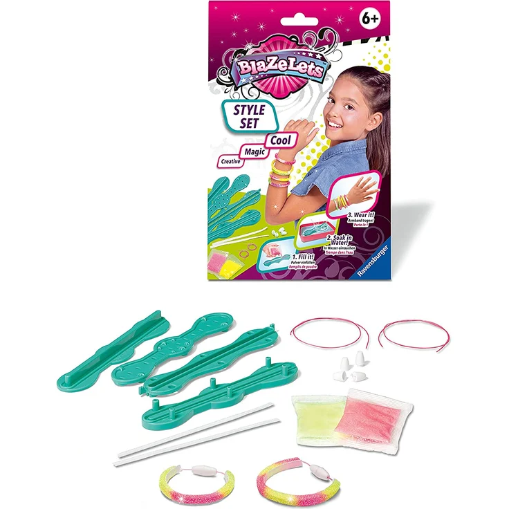 Ravensburger Blazelets Style Set, Glitzer-Armbänder selber machen, Kreatives Bastelset für Mädchen ab 6 Jahren, stylische Freundschaftsarmbänder – Bild 15