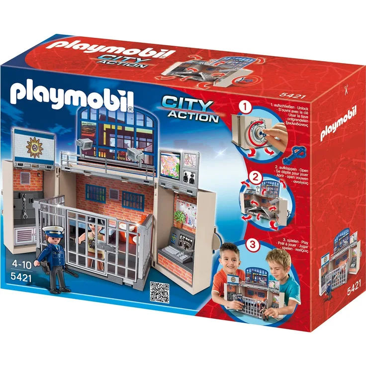 PLAYMOBIL - Aufklapp-Spiel-Box Polizeistation 5421