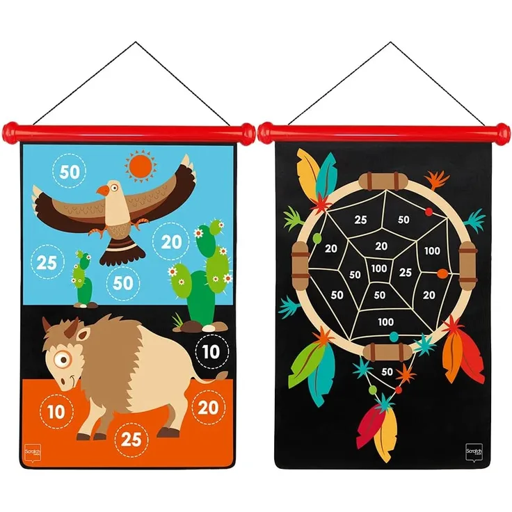 Scratch 276182018 Dartspiel Indianer, groß, magnetisch 276182018-Dartspiel für Kinder, Sportspielzeug