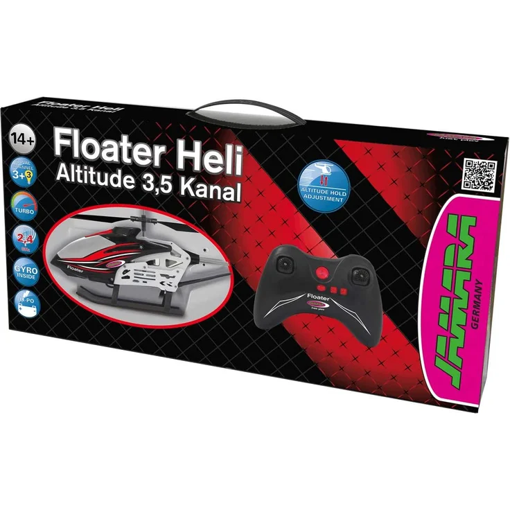 Jamara 410145 Floater Heli Altitude 2,4GHz 3,5 Kanal – automatische Höhenregulierung, Start- und Lande-Assistent, Softanlauf, wechselbarer Akku, LED Licht, Flexible Rotorblätter, rot – Bild 7