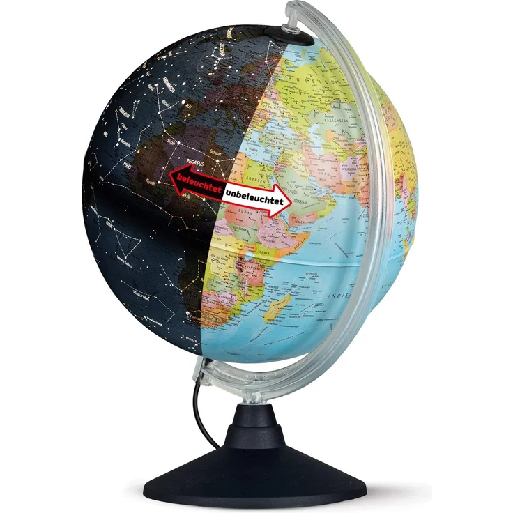 Idena 10411 - LED-Leuchtglobus mit Sternbildern, Ein- und Ausschalter, Durchmesser ca. 25 cm, politisches und astronomisches Kartenbild - Preisvergleich – Bild 2