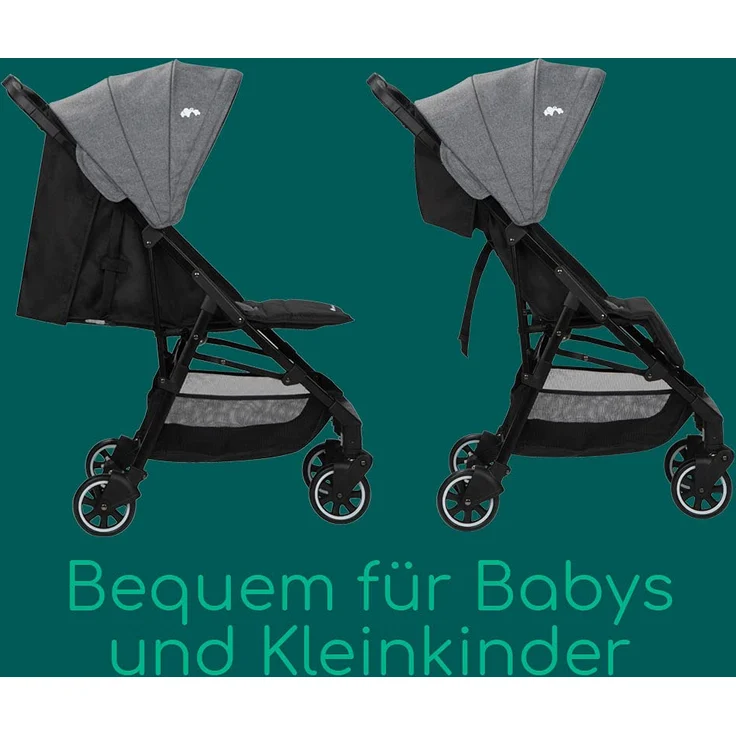 Bebeconfort Buggy Teeny 3D, Ultrakompakt zusammenklappbarer Kinderwagen inkl. passender Tragetasche, ideal für die Reise oder die Stadt, nutzbar ab ca. 6 Monate bis ca. 4 Jahre, Black Chic (schwarz) – Bild 5