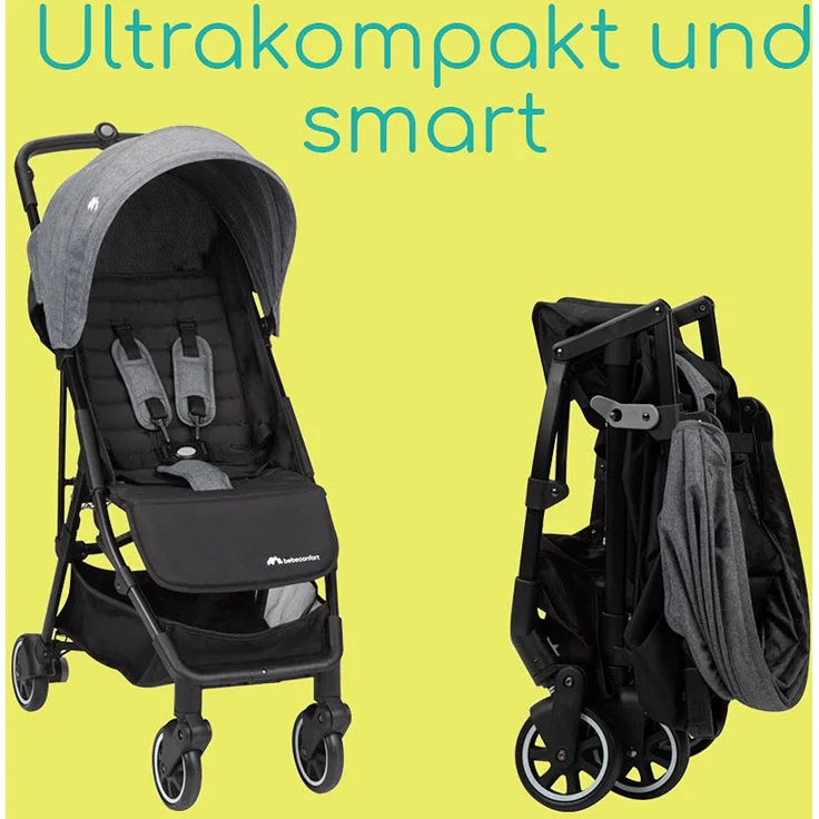 Bebeconfort Buggy Teeny 3D, Ultrakompakt zusammenklappbarer Kinderwagen inkl. passender Tragetasche, ideal für die Reise oder die Stadt, nutzbar ab ca. 6 Monate bis ca. 4 Jahre, Black Chic (schwarz) – Bild 3