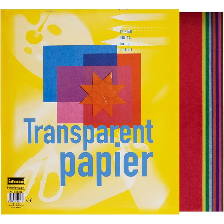 10 Blatt Transparentpapier A4 / 10 Farben