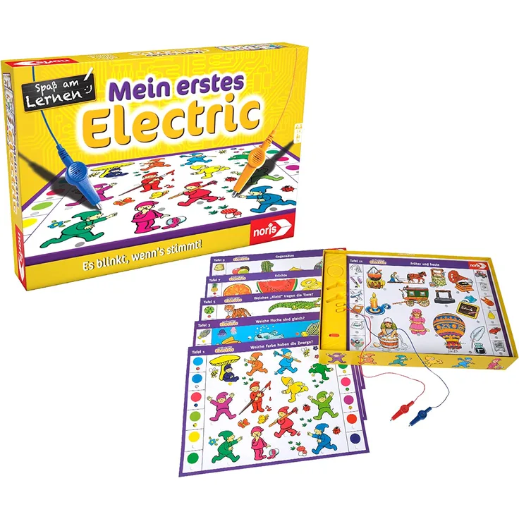 Noris 606013714 Mein erstes Electric, Der Lernspiel-Klassiker, was passt zusammen, Es blinkt, wenn's stimmt, ab 3 Jahren