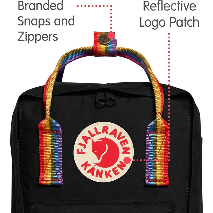 Fj?llr?ven Kanken Rainbow Mini black/rainbow pattern - Gr??e 7 Liter – Bild 2
