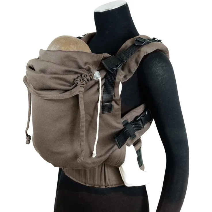 Didymos DidyFix Babytrage - Fullbuckle Tragehilfe in Mocca- für Neugeborene ab Geburt von 50-86 cm - ergonomische Sitzhaltung - Bauchtrage - Hüfttrage - Rückentrage