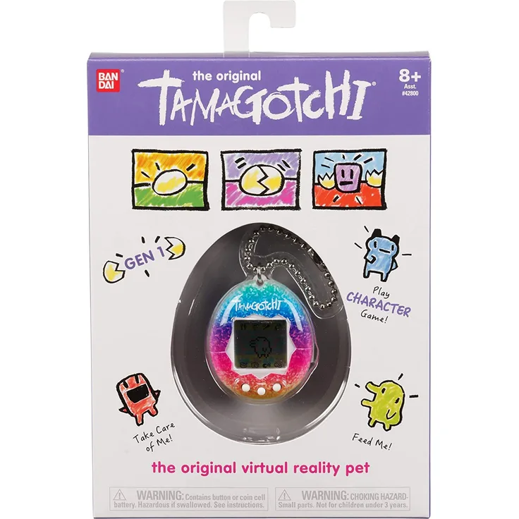 Bandai - Tamagotchi - Original-Tamagotchi - Flames - virtuelles elektronisches Haustier mit Display, 3 Tasten und Spielen - 42927
