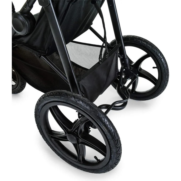 Hauck Kinder Buggy Runner, Große Luftreifen 3 Rad, Bis 25 kg, mit Liegefunktion und Netzfenster, Höhenverstellbar, Zusammenklappbar, Großer Korb, Schwarz Neon Gelb – Bild 13