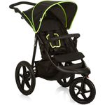 Hauck Kinder Buggy Runner, Große Luftreifen 3 Rad, Bis 25 kg, mit Liegefunktion und Netzfenster, Höhenverstellbar, Zusammenklappbar, Großer Korb, Schwarz Neon Gelb