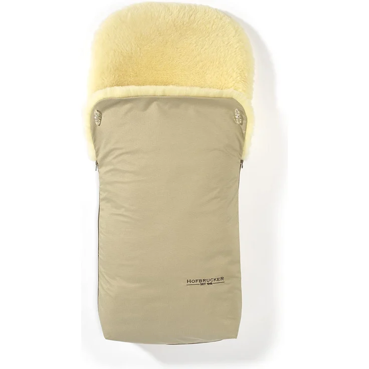 Hofbrucker Lammfell-Fußsack Putzi für Kinderwagen und Buggy beige, universell einsetzbar – Bild 1