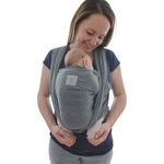 Babytragetuch mit Vordertasche inkl. Baby Wrap Carrier Tasche und Anleitung - langes elastisches Tragetuch für Früh- und Neugeborene Kleinkinder (Grau)