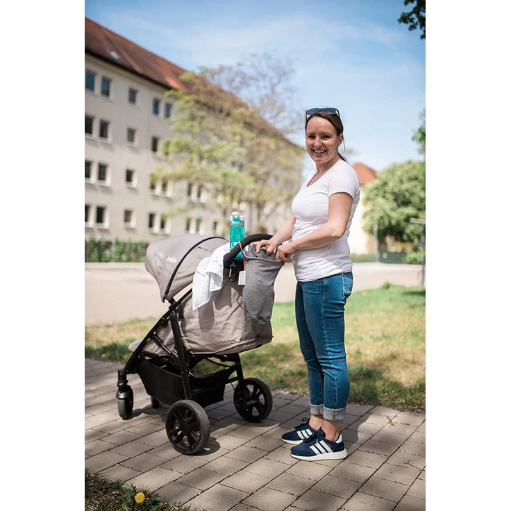 Babytragetuch mit Vordertasche inkl. Baby Wrap Carrier Tasche und Anleitung - langes elastisches Tragetuch für Früh- und Neugeborene Kleinkinder (Grau) – Bild 7