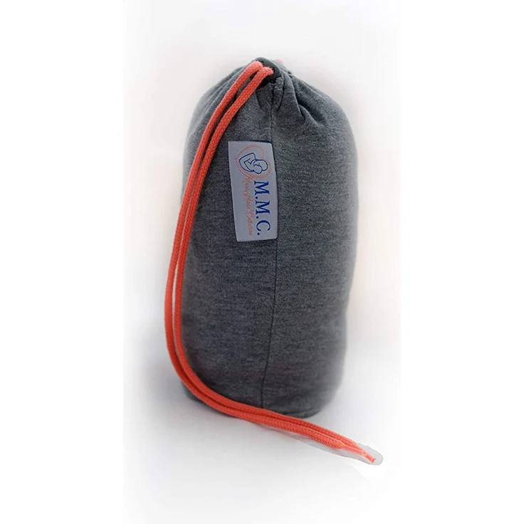 Babytragetuch mit Vordertasche inkl. Baby Wrap Carrier Tasche und Anleitung - langes elastisches Tragetuch für Früh- und Neugeborene Kleinkinder (Grau) – Bild 8