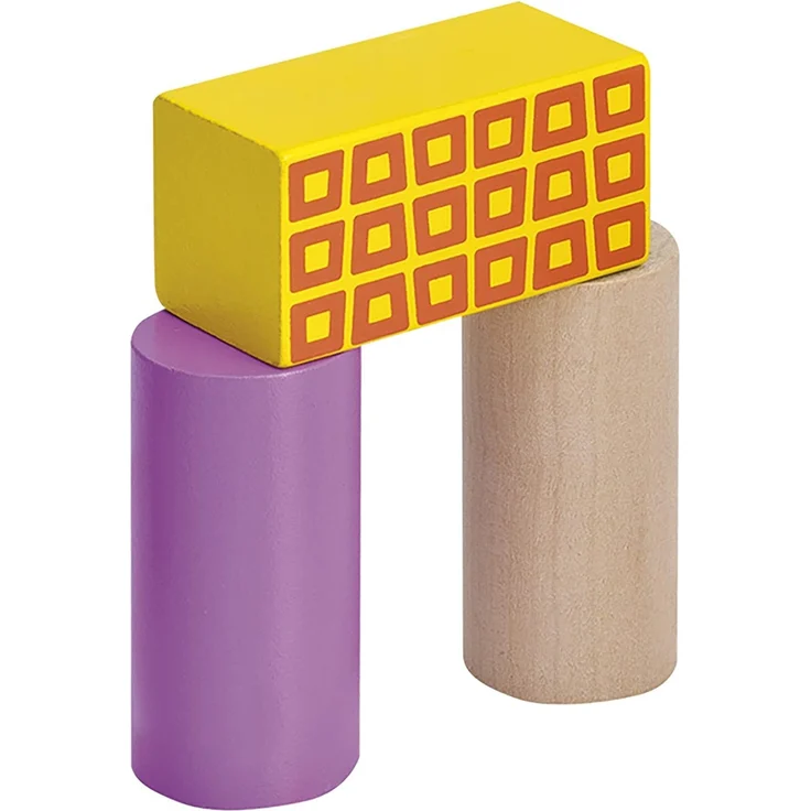 Eichhorn 100002226 - Bunt bedruckte Holzbausteine, Birkenholz, 50-teilig, in einer Trommel zur Aufbewahrung – Bild 6