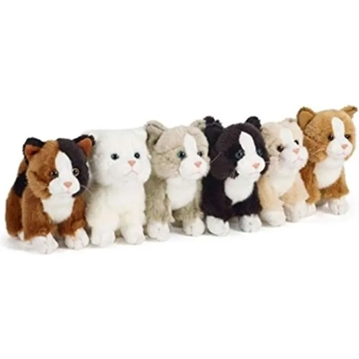 Living Nature AN147 Katzen-Plüschtier, 6 Designs, 1 Stück, verschieden