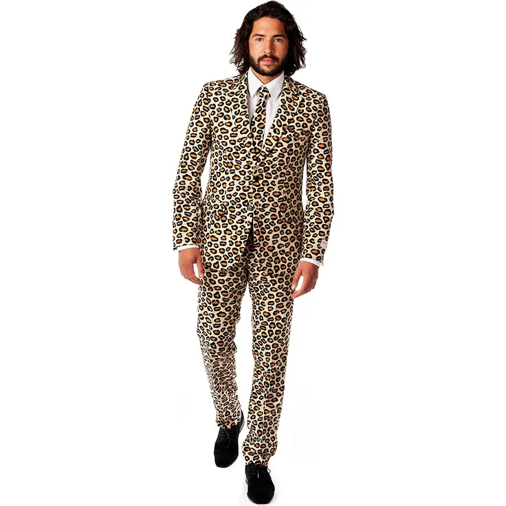 OppoSuits Faschingskostüme für Herren - Mit Jackett, Hose und Krawatte mit Festlichen Print, The Jag, 48
