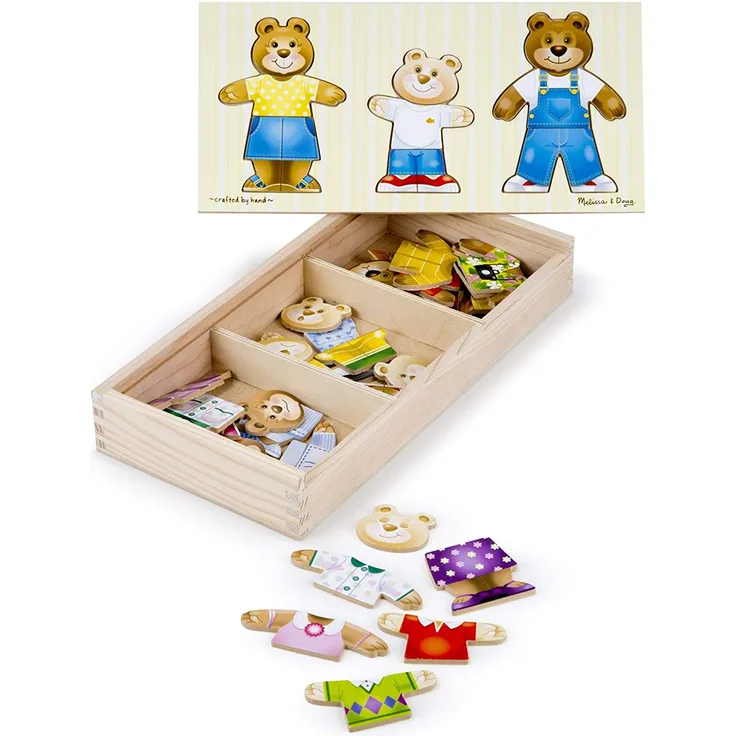 Melissa & Doug Puzzle zur Verkleidung einer Bärenfamilie | Puzzles | Holzspielzeug | 3+ | Geschenk für Jungen oder Mädchen