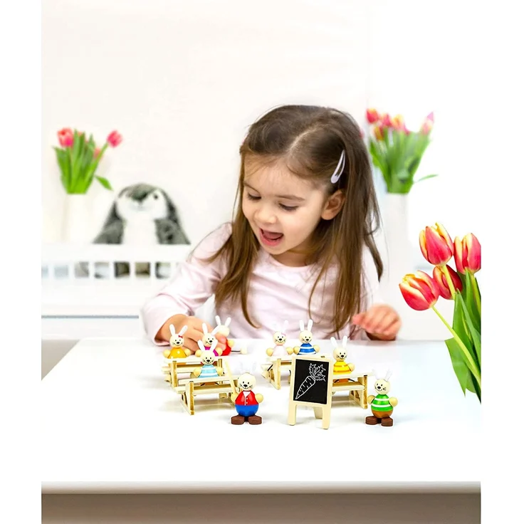 Legler 11315 Hasenschule Spielset aus Holz – Bild 2