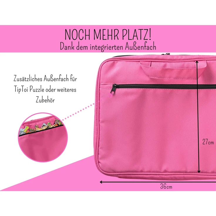 bunnyboo TipToi Tasche - Platz für bis zu 8 Bücher - TipToi Starterset mit Einsatz für Tiptoi Stift, TipToi Kabel und Batteriefach - Tasche für TipToi Stift - gehört in jedes Starterset TipToi (Rosa) - Preisvergleich – Bild 5