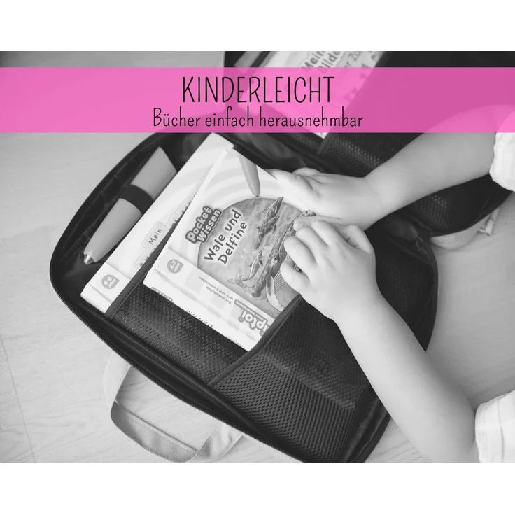 bunnyboo TipToi Tasche - Platz für bis zu 8 Bücher - TipToi Starterset mit Einsatz für Tiptoi Stift, TipToi Kabel und Batteriefach - Tasche für TipToi Stift - gehört in jedes Starterset TipToi (Rosa) - Preisvergleich – Bild 6