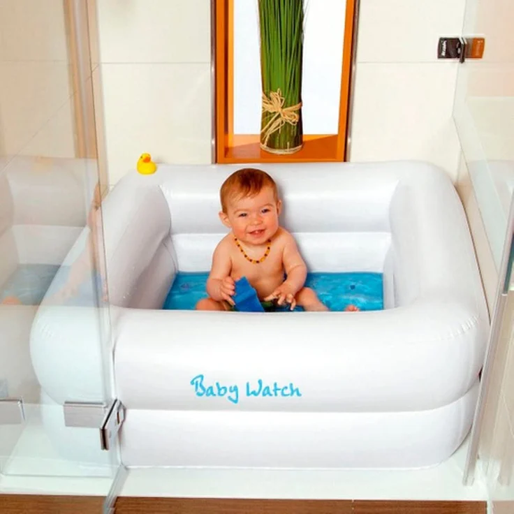 Happy People 'Babywatch' Planschbecken, 85 x 85 x 33 cm, ab 3 Jahren, macht aus der Dusche eine Baby-Badewanne – Bild 2