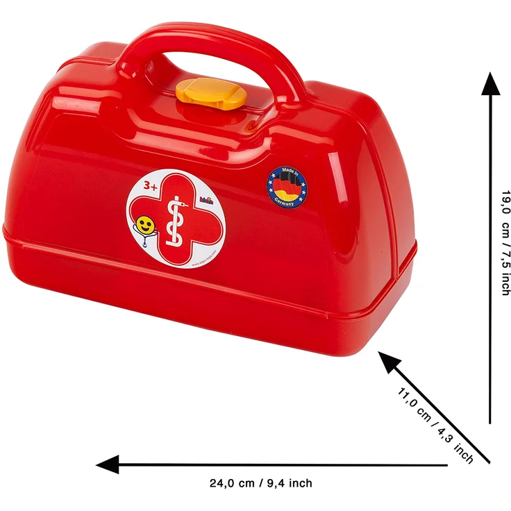 Theo Klein 4457 Arztkoffer I Mit Stethoskop, Thermometer, Spritze und vielem mehr I Robuster Koffer mit praktischem Tragegriff I Maße: 24 cm x 11 cm x 19 cm I Spielzeug für Kinder ab 3 Jahren – Bild 4