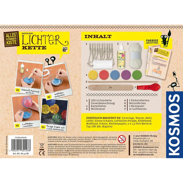 KOSMOS AllesKönnerKiste Lichterkette zum Selbermachen - DIY-Bastelset für Mädchen und Jungen ab 8 Jahren – das ideale Geschenk-Set für den Kindergeburtstag – Bild 2