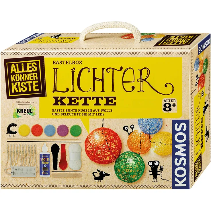 KOSMOS AllesKönnerKiste Lichterkette zum Selbermachen - DIY-Bastelset für Mädchen und Jungen ab 8 Jahren – das ideale Geschenk-Set für den Kindergeburtstag