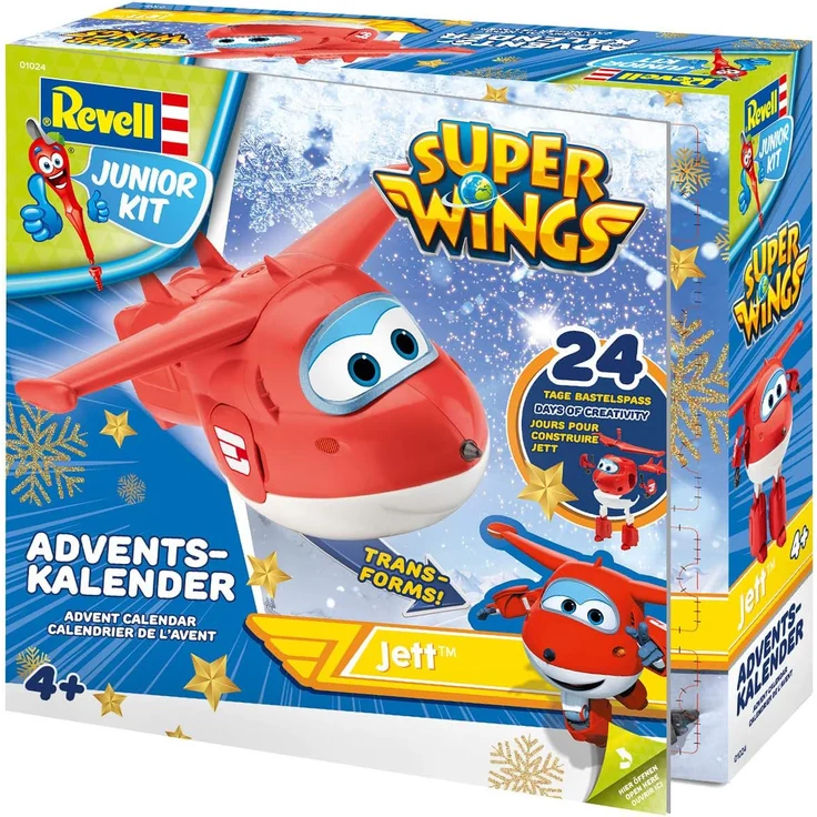 Revell Junior Kit 01024 Super Wings Adventskalender Jett Bauen-Schrauben-Spielen, 24 Tage cooler Bastelspaß, ab 4 Jahre, 20 cm – Bild 12
