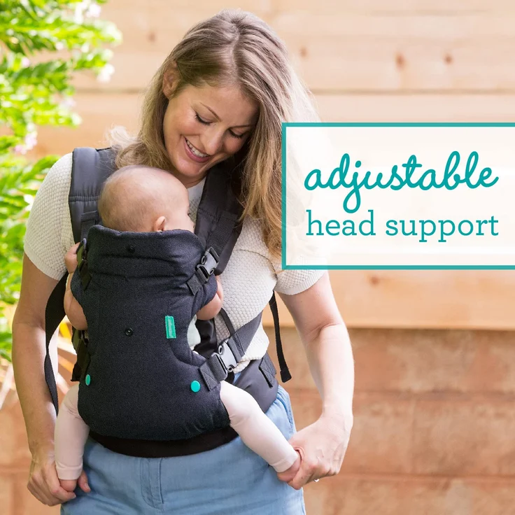 Infantino Flip 4-in-1 Trage mit waschbarem Lätzchen - Ergonomisch, umwandelbar, mit dem Gesicht nach innen und außen, Vorder- und Rückentrage für Neugeborene und ältere Babys 3,5-14,5 kg – Bild 3