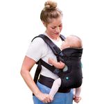 Infantino Flip 4-in-1 Trage mit waschbarem Lätzchen - Ergonomisch, umwandelbar, mit dem Gesicht nach innen und außen, Vorder- und Rückentrage für Neugeborene und ältere Babys 3,5-14,5 kg