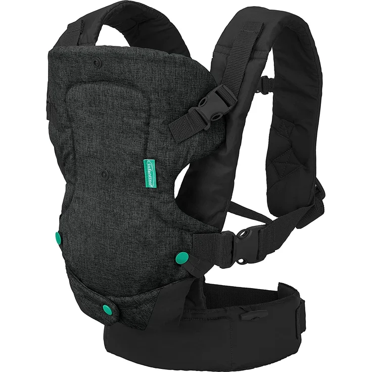 Infantino Flip 4-in-1 Trage mit waschbarem Lätzchen - Ergonomisch, umwandelbar, mit dem Gesicht nach innen und außen, Vorder- und Rückentrage für Neugeborene und ältere Babys 3,5-14,5 kg – Bild 10